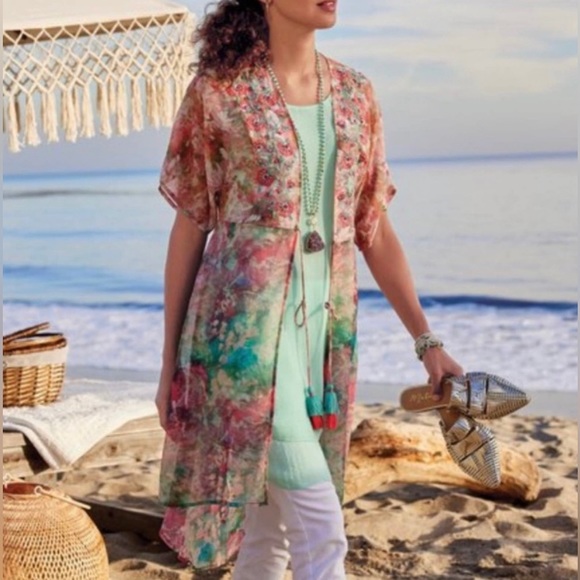 Soft Surroundings Tops - NWT Soft Surroundings Peach Nectar Primavera
Topper Sz. XL